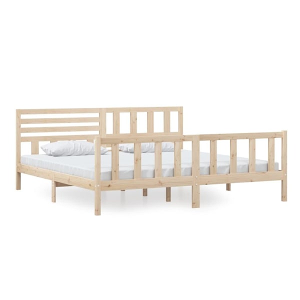 vidaXL Sängram massivt trä 200x200 cm Brun