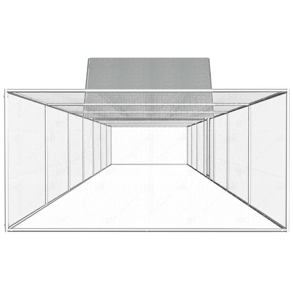 vidaXL Hönsbur 14x2x2 m galvaniserat stål Silver