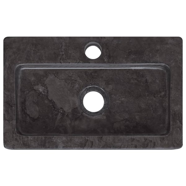 vidaXL Väggmonterat handfat svart 38x24x6,5 cm marmor Svart