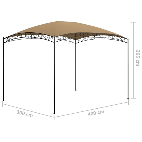 vidaXL Paviljong 3x4x2,65 m taupe 180 g/m² Taupe