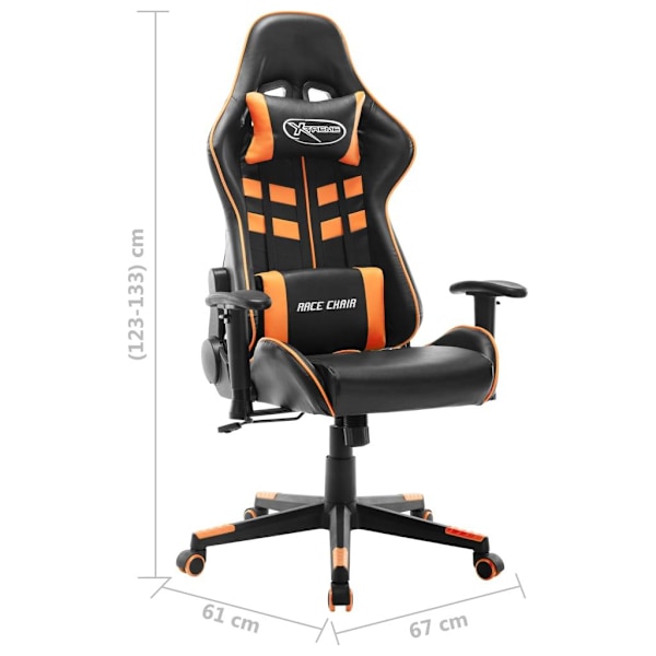 vidaXL Gamingstol svart och orange konstläder multifärg