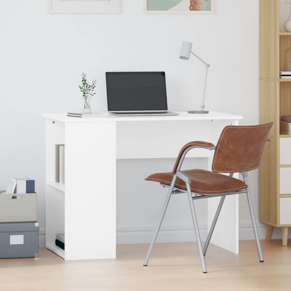 vidaXL Skrivbord vit 100x55x75 cm konstruerat trä Vit