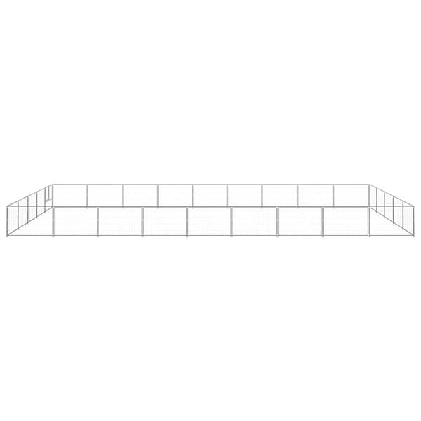 vidaXL Hundgård silver 45 m² stål Silver