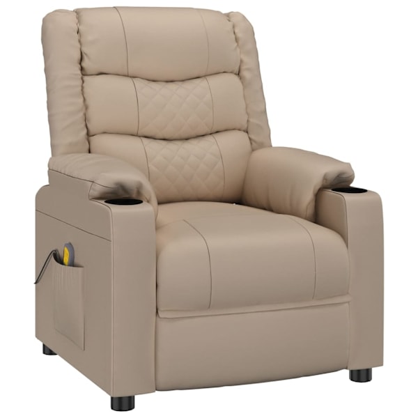 vidaXL Massagefåtölj cappuccino konstläder Brun