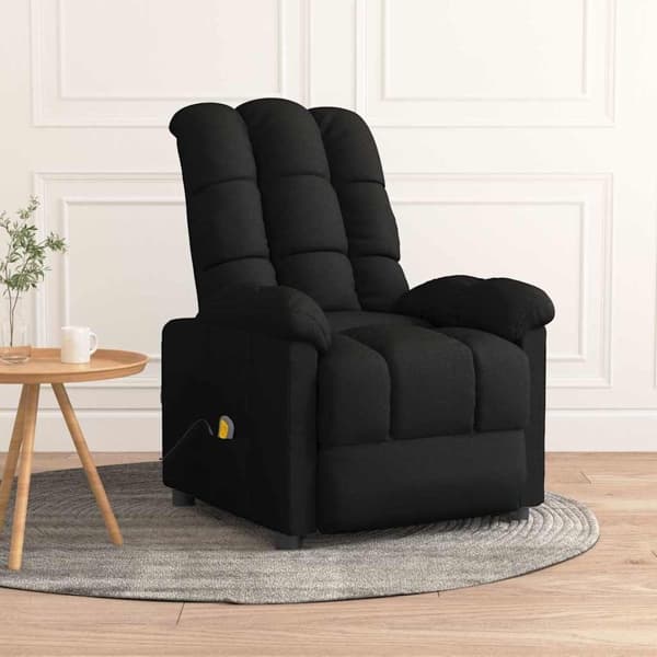 vidaXL Massagefåtölj svart tyg Svart