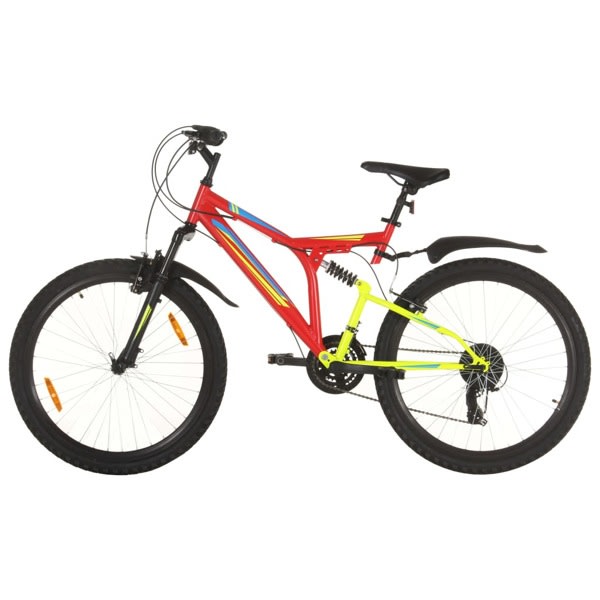 vidaXL Mountainbike 21 växlar 26-tums däck 49 cm röd Röd