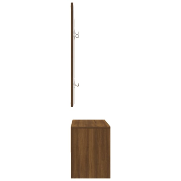 vidaXL Hallmöbler set brun ek konstruerat trä Brun