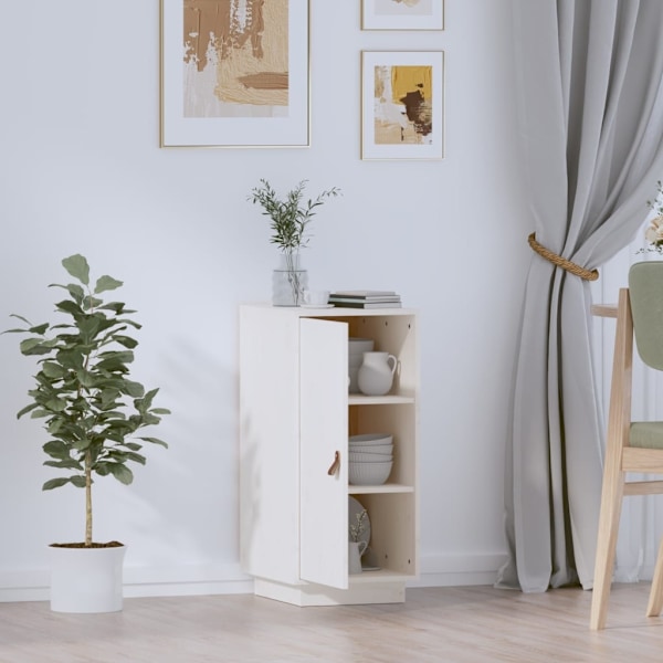 vidaXL Skåp vit 34x40x75 cm massiv furu Vit
