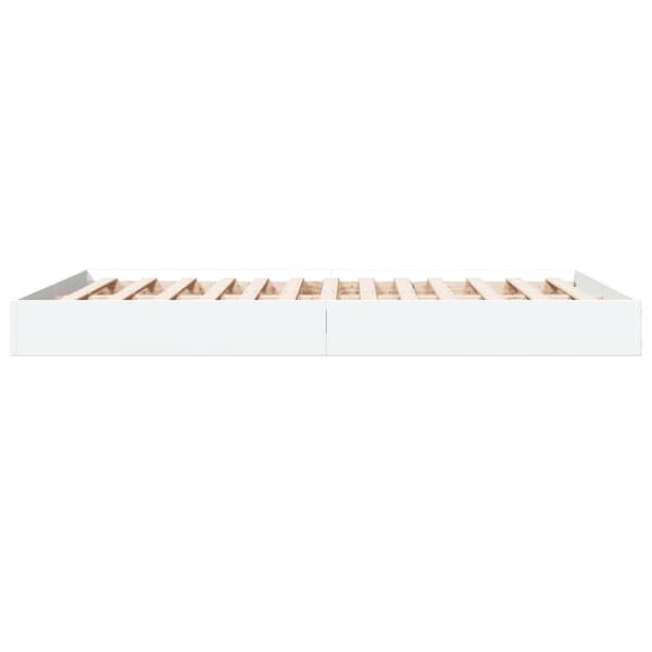 vidaXL Sängram vit 135x190 cm konstruerat trä Vit