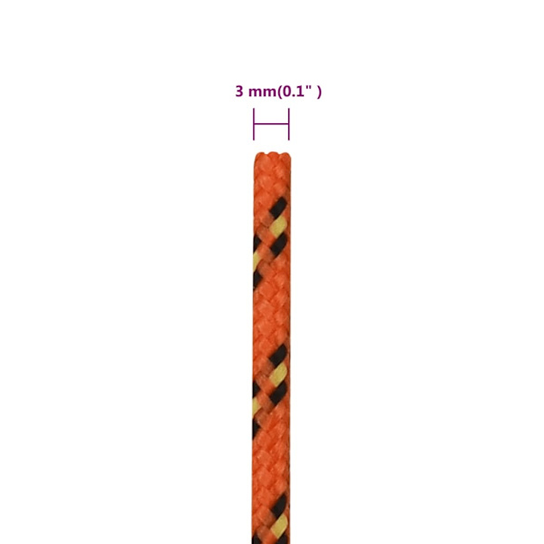 vidaXL Båtlina orange 3 mm 250 m polypropylen