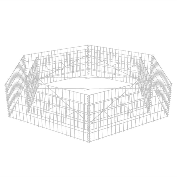 vidaXL Hexagonal planteringsgabion 200x173x40 cm Silver
