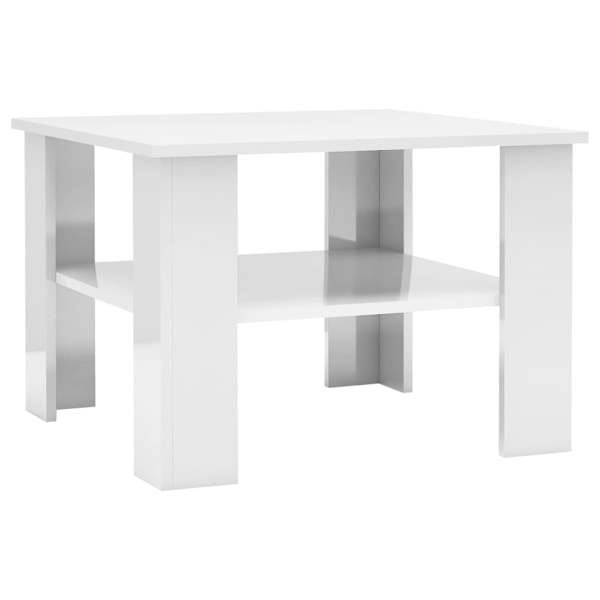 vidaXL Soffbord vit högglans 60x60x42 cm konstruerat trä Vit