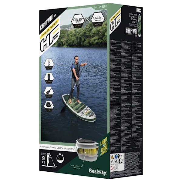 Bestway Uppblåsbar SUP-bräda Hydro-Force Kahawai Set 310x86x15 cm Grön