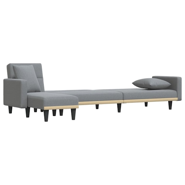 vidaXL L-formad bäddsoffa ljusgrå 275x140x70 cm tyg Grå