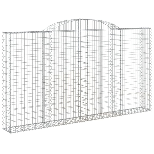 vidaXL Gabioner bågformade 3 st 300x30x160/180 cm galvaniserat järn Silver