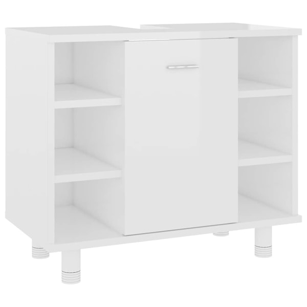 vidaXL Badrumsskåp vit högglans 60x32x53,5 cm konstruerat trä Vit
