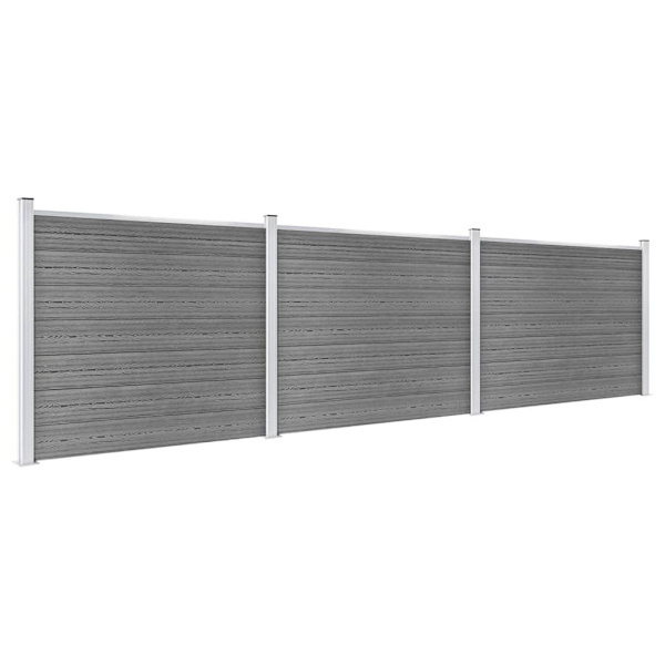 vidaXL Staketpaneler WPC 526x146 cm grå grå