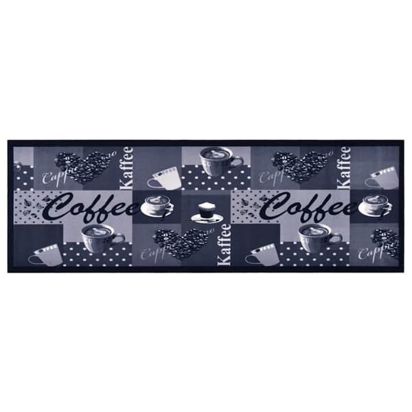 vidaXL Köksmatta maskintvättbar kaffe blå 60x300 cm multifärg