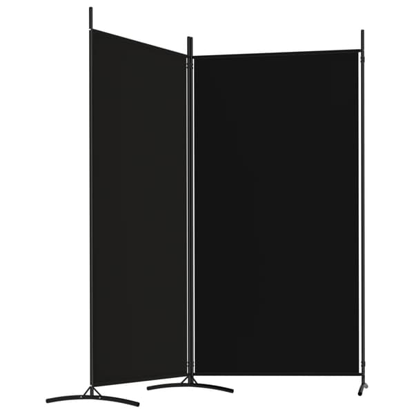 vidaXL Rumsavdelare 2 panel svart 175x180 cm tyg art