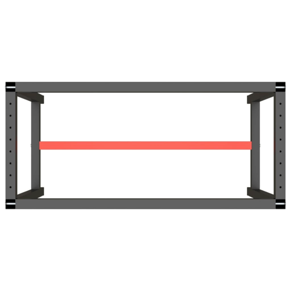 vidaXL Ram för arbetsbänk matt svart och matt röd 110x50x79 cm m Svart