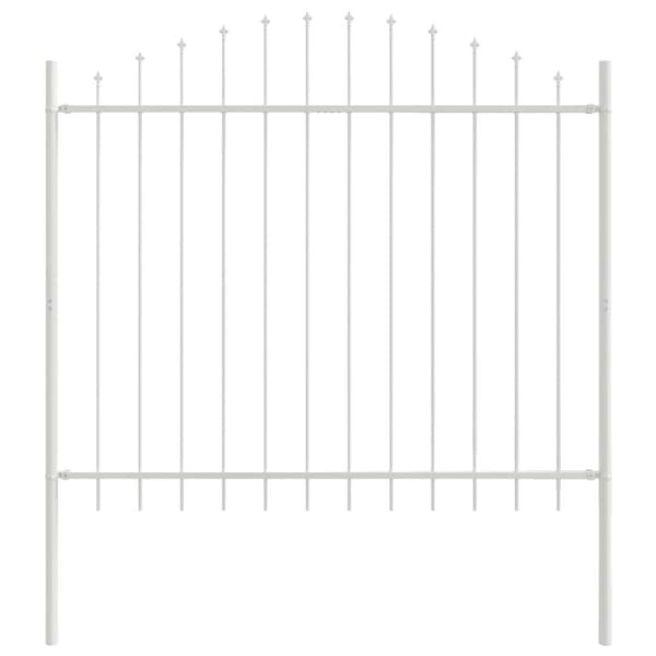vidaXL Trädgårdsstängsel 5 pcs Vit 170 x 190 cm Pulverlackerat stål Vit