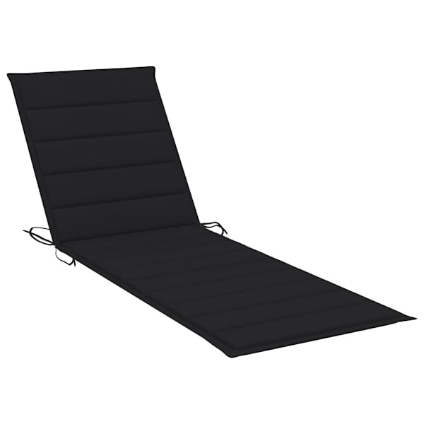 vidaXL Solsäng med dyna bambu Svart