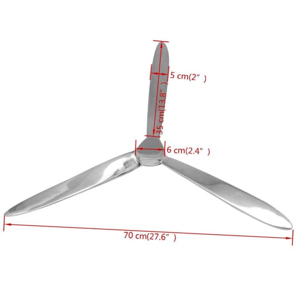 vidaXL Väggmonterad propeller aluminium silver 70 cm Silver