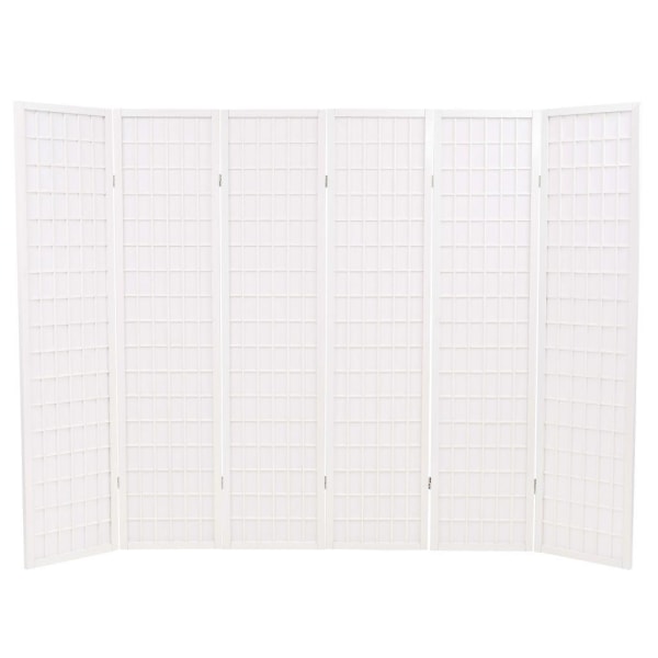 vidaXL Rumsavdelare med 6 paneler japansk stil 240x170 cm vit Vit