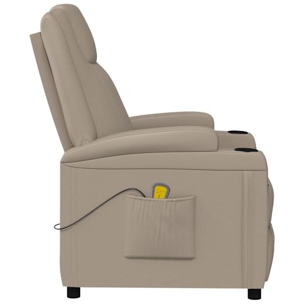 vidaXL Massagefåtölj cappuccino konstläder Brun