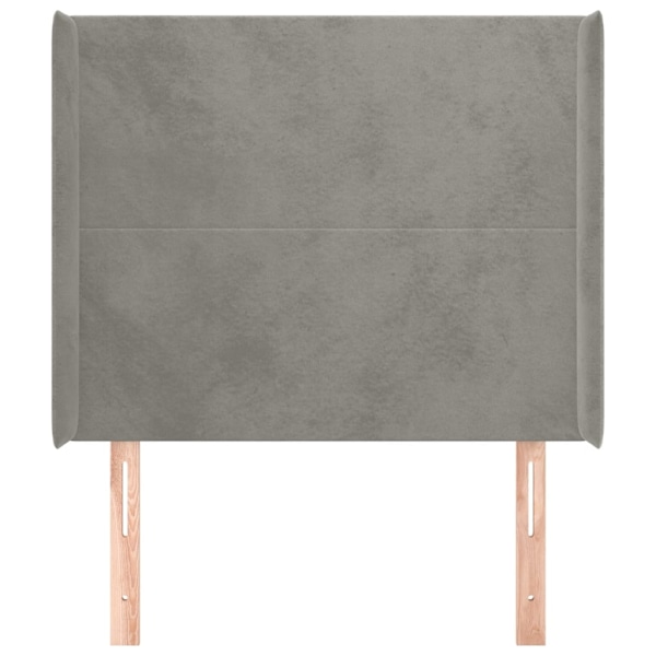 vidaXL Sänggavel med kanter ljusgrå 93x16x118/128 cm sammet Grå