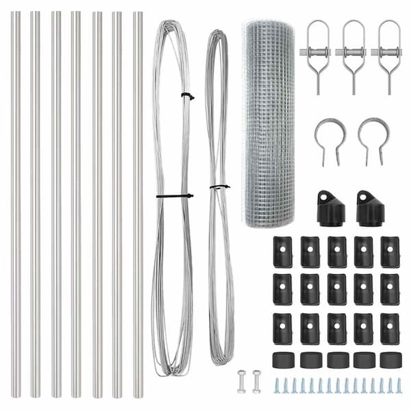 vidaXL Svetsat trådgaller markfäste 10 x 0,4 m Galvaniserat stål Mesh Silver