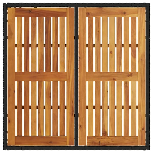 vidaXL Trädgårdsmöbelset 3 st Svart konstrotting art