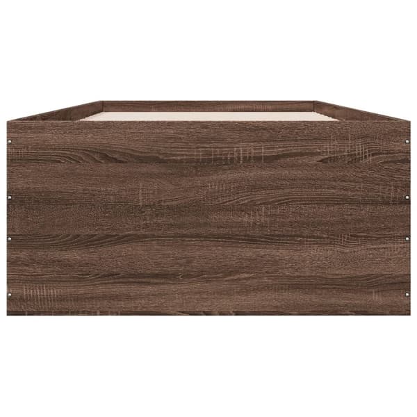 vidaXL Sängram brun ek 100x200 cm konstruerad trä Brun
