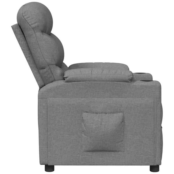 vidaXL Reclinerfåtölj ljusgrå tyg Grå
