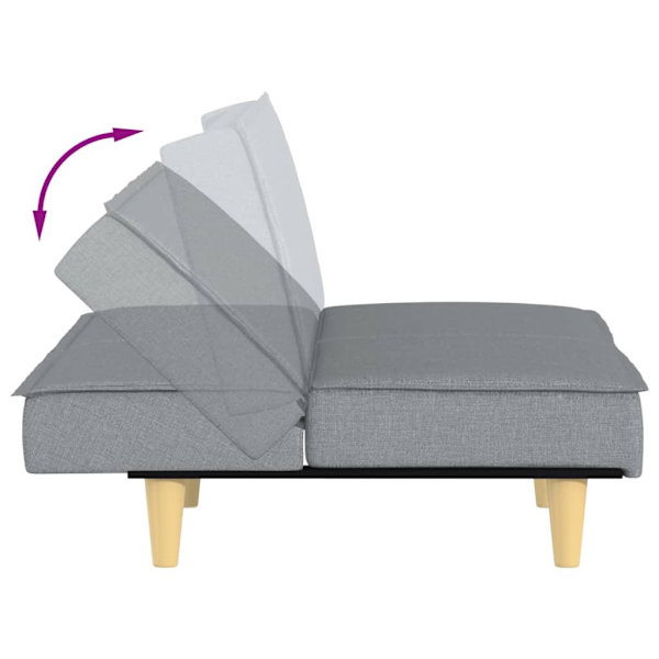vidaXL Bäddsoffa ljusgrå tyg Grå