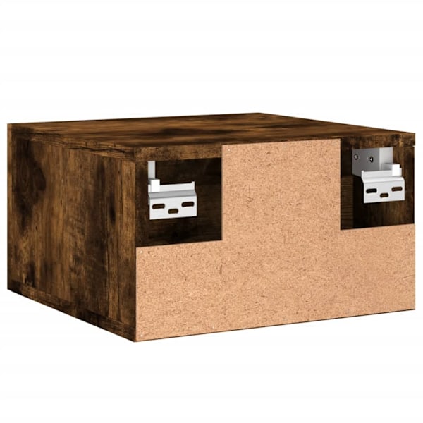 vidaXL Väggmonterat sängbord 2 st rökfärgad ek 35x35x20 cm Brun