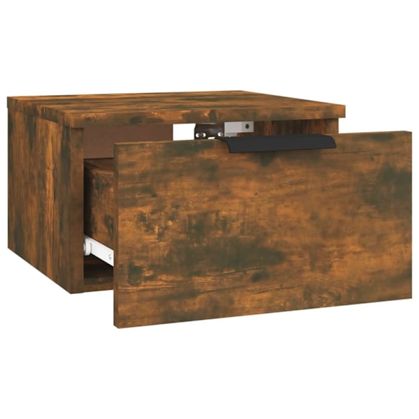 vidaXL Väggmonterade sängbord 2 st rökfärgad ek 34x30x20 cm Brun