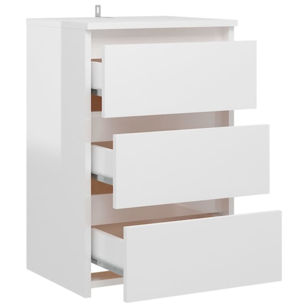 vidaXL Sängbord 2 st vit högglans 40x35x62,5 cm konstruerat trä Vit