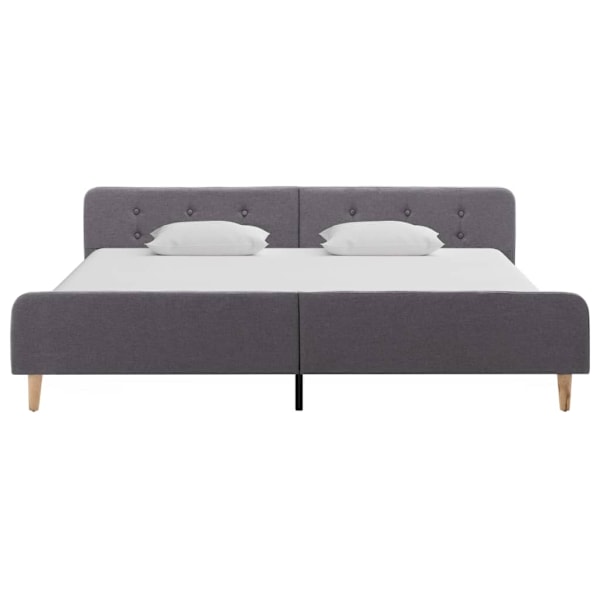 vidaXL Sängram ljusgrå tyg 180x200 cm grå