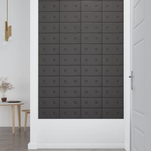 vidaXL Väggpaneler 12 st grå 30x15 cm konstläder 0,54 m² Grå