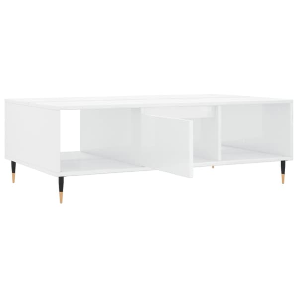 vidaXL Soffbord vit högglans 104x60x35 cm konstruerat trä Vit