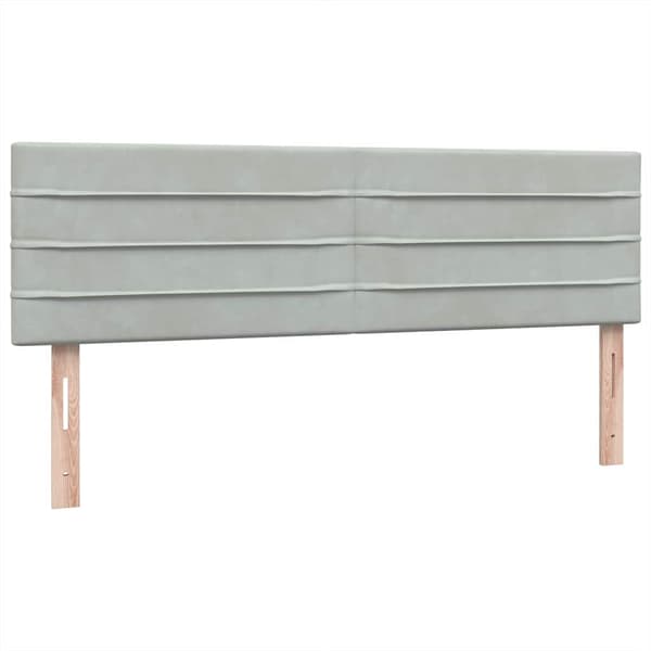 vidaXL Ramsäng med madrass ljusgrå 160x220 cm sammet Grå