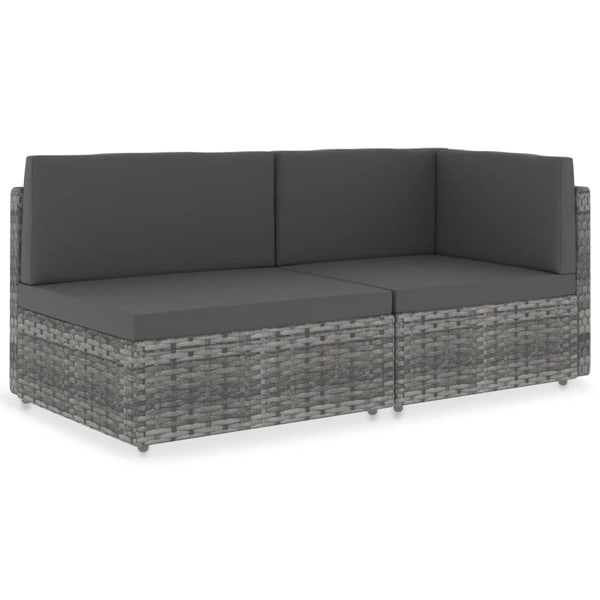 vidaXL Modulsoffa 2-sits konstrotting grå grå