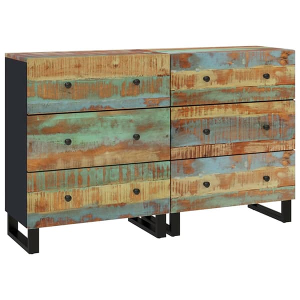vidaXL Skänk 2 delar 60x33x75 cm massivt återvunnet trä Brun