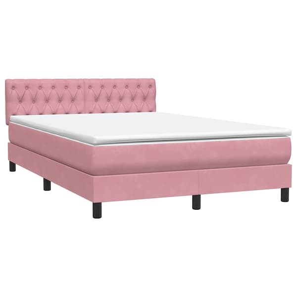 vidaXL Ramsäng med madrass rosa 140x210 cm sammet Rosa