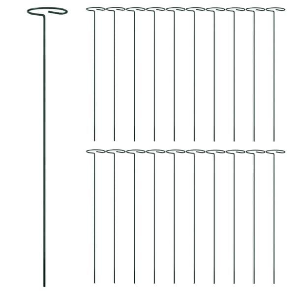 vidaXL Växtstöd 20 st mörkgrön 40 cm stål