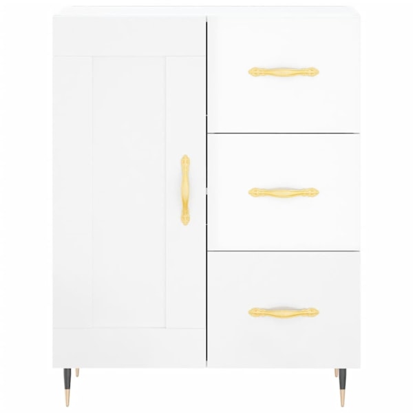 vidaXL Skänk vit högglans 69,5x34x90 cm konstruerat trä Vit