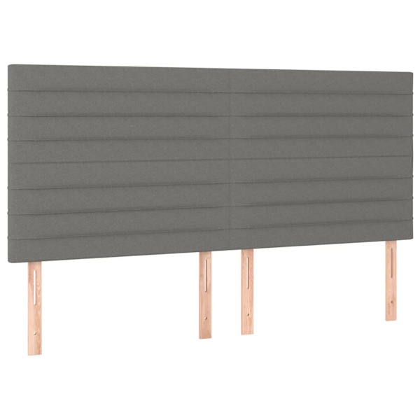 vidaXL Sänggavel LED mörkgrå 200x5x118/128 cm tyg Grå