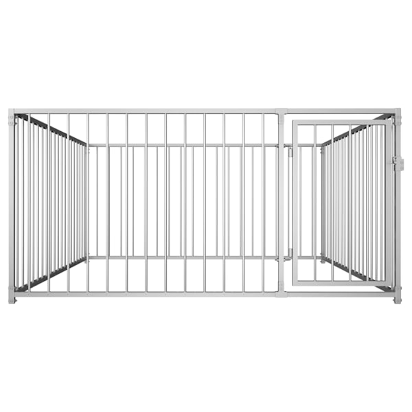 vidaXL Hundgård för utomhusbruk 200x200x100 cm Silver