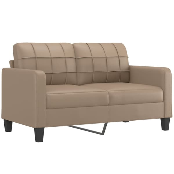 vidaXL 2-sitssoffa cappuccino 140 cm konstläder Brun